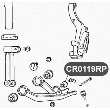 Сайлентблок полиуретановый нижнего рычага передней подвески, средний VTR CR0119RP-1