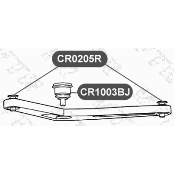 Сайлентблок полиуретановый верхнего рычага задней подвески, усиленный VTR CR0205RP-1