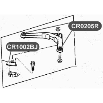 Сайлентблок полиуретановый верхнего рычага задней подвески, усиленный VTR CR0205RP-2
