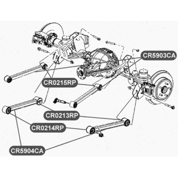 Сайлентблок полиуретановый нижнего рычага задней подвески, большой VTR CR0213RP-1