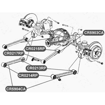 Сайлентблок полиуретановый верхнего рычага задней подвески, передний VTR CR0217RP-1