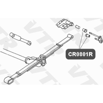 Сайлентблок полиуретановый рессоры задней подвески, задний VTR CR0801RP-1