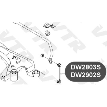 Тяга стабилизатора передней подвески, правая VTR DW2902S-1