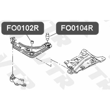 Сайлентблок рычага передней подвески, задний VTR FO0104R-1