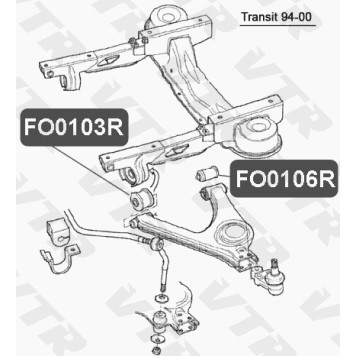 Сайлентблок рычага передней подвески, задний VTR FO0106R-1