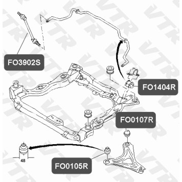 Сайлентблок рычага передней подвески, передний VTR FO0107R-1
