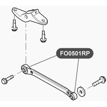 Сайлентблок полиуретановый продольной тяги задней подвески VTR FO0501RP-1