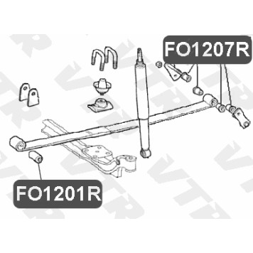 Втулка рессоры передней подвески, задняя VTR FO1207R-1