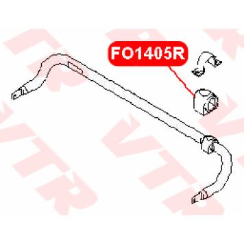 Втулка стабилизатора передней подвески, внутренняя VTR FO1405R-1