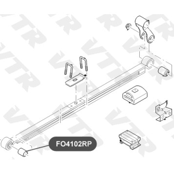 Сайлентблок полиуретановый задней рессоры, передний VTR FO4102RP-1