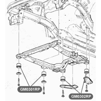 Сайлентблок полиуретановый подрамника, задний VTR GM0302RP-1