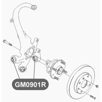 Сайлентблок плавающий цапфы задней подвески VTR GM0901RB-1