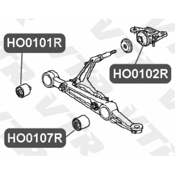 Сайлентблок нижнего рычага передней подвески, задний VTR HO0102R-1
