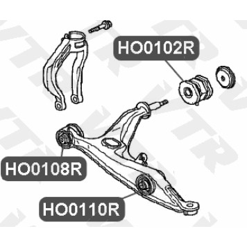 Сайлентблок нижнего рычага передней подвески, задний VTR HO0102R-2