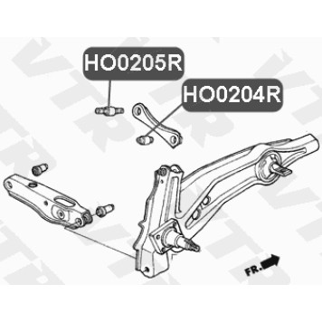 Сайлентблок полиуретановый верхнего поперечного рычага задней подвески, внутренний VTR HO0205RP-1