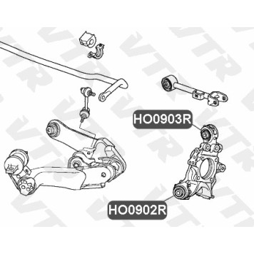 Сайлентблок цапфы задней подвески, нижний VTR HO0902R-2