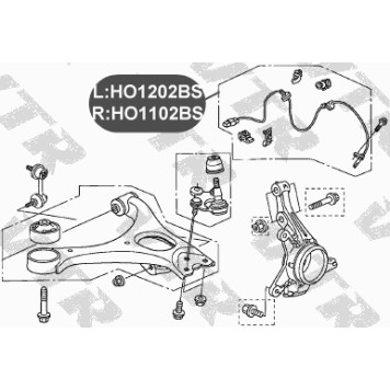 Датчик АБС передней подвески, левый VTR HO1202BS-1
