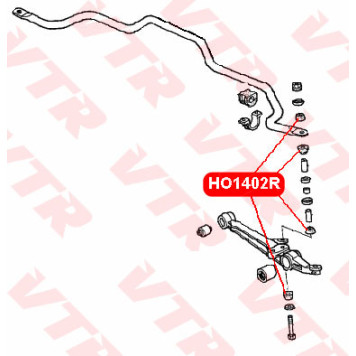 Втулка полиуретановая тяги стабилизатора передней подвески VTR HO1402RP-1