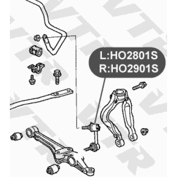 Тяга стабилизатора передней подвески, левая VTR HO2801S-1