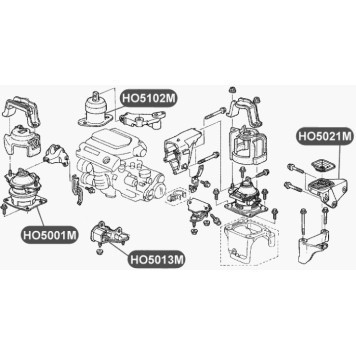 Подушка двигателя, передняя VTR HO5001M-2