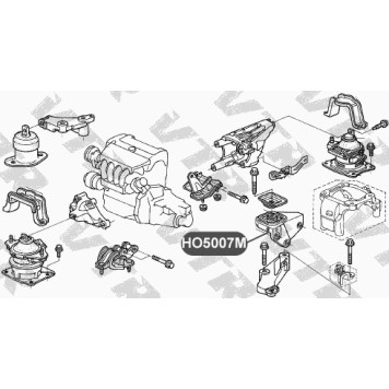 Подушка двигателя, центральная VTR HO5007M-1