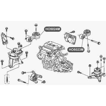 Подушка двигателя, левая VTR HO5023M-1
