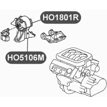 Подушка двигателя, правая VTR HO5106M-1
