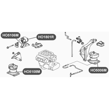 Подушка двигателя, правая VTR HO5106M-2