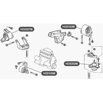 Подушка двигателя, левая, гидравлическая VTR HO5202M-1