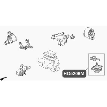 Подушка двигателя, левая, гидравлическая VTR HO5206M-1