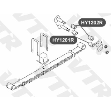 Сайлентблок рессоры задней подвески (длинный) VTR HY1202R-1