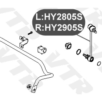Тяга стабилизатора передней подвески, правая VTR HY2905S-1