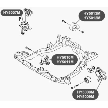Подушка двигателя, задняя VTR HY5013M-1