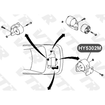 Подушка двигателя, передняя VTR HY5302M-1