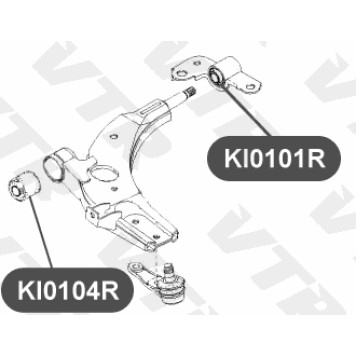 Сайлентблок рычага передней подвески, задний VTR KI0101R-1