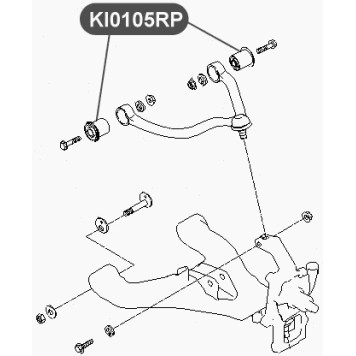 Сайлентблок полиуретановый верхнего рычага передней подвески VTR KI0105RP-1