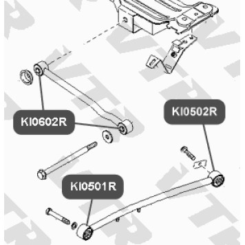 Сайлентблок поперечной тяги задней подвески VTR KI0602R-1