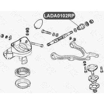 Сайлентблок полиуретановый верхнего рычага передней подвески VTR LADA0102RP-1