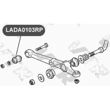 Сайлентблок полиуретановый нижнего рычага передней подвески, передний VTR LADA0103RP-1