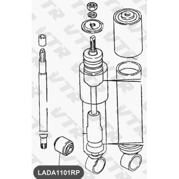 Сайлентблок полиуретановый амортизатора передней подвески VTR LADA1101RP-1