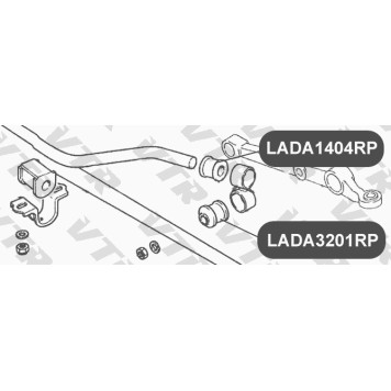 Втулка полиуретановая тяги стабилизатора передней подвески, верхняя VTR LADA1404RP-1