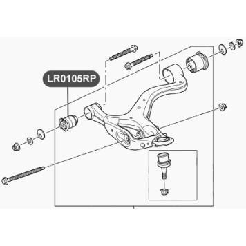 Сайлентблок полиуретановый нижнего рычага передней подвески, передний VTR LR0105RP-1