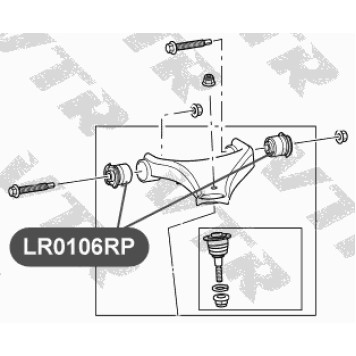 Сайлентблок полиуретановый верхнего рычага передней подвески VTR LR0106RP-1