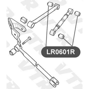 Сайлентблок полиуретановый поперечной тяги задней подвески VTR LR0601RP-1