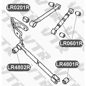 Сайлентблок продольного рычага задней подвески, задний VTR LR4801R-1