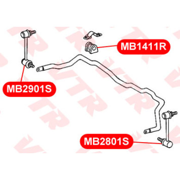 Тяга стабилизатора передней подвески, правая VTR MB2901S-1