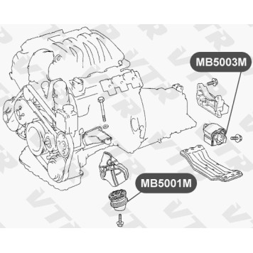 Подушка двигателя, задняя VTR MB5003M-1