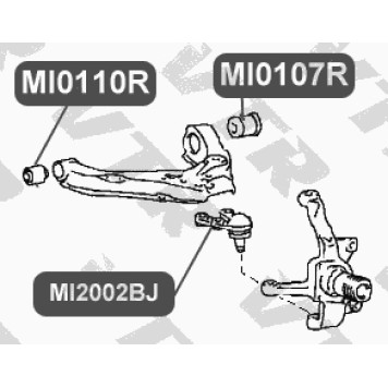 Сайлентблок нижнего рычага передней подвески, задний VTR MI0107R-1