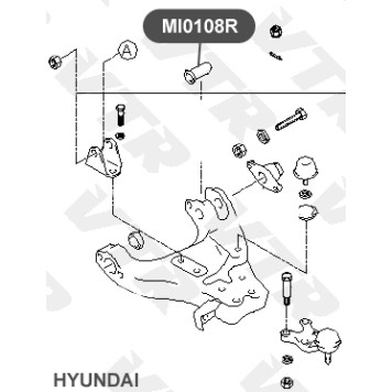 Сайлентблок нижнего рычага передней подвески, задний VTR MI0108R-2