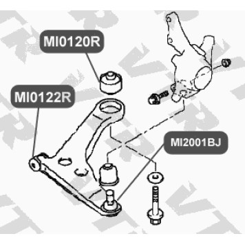 Сайлентблок рычага передней подвески, задний VTR MI0120R-1
